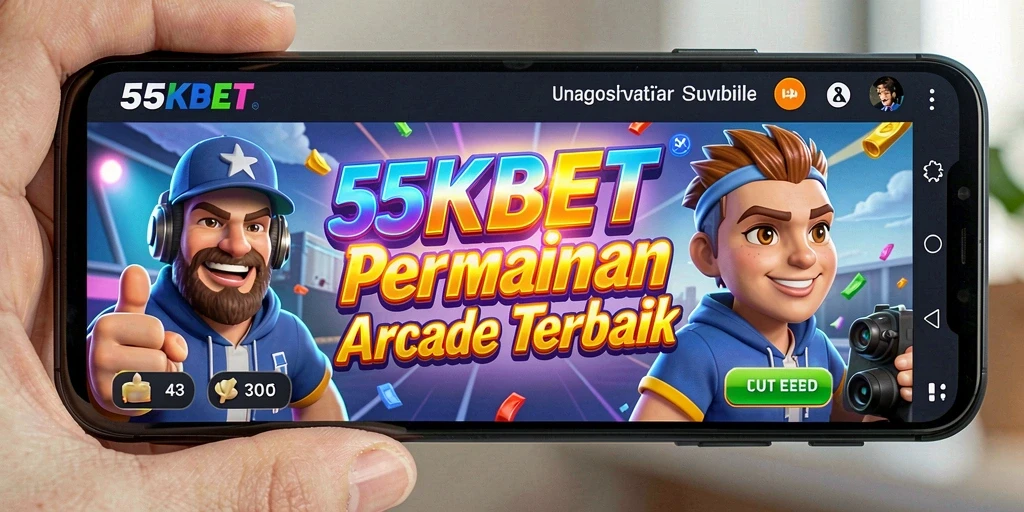 Screenshot gameplay 55KBET yang menampilkan aksi seru di arena arcade.