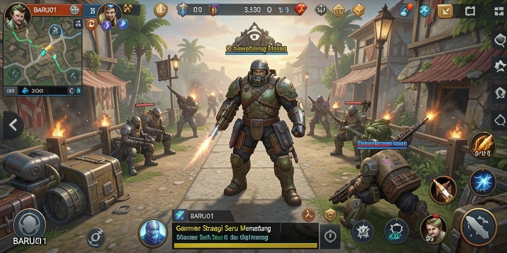 Tampilan gameplay seru dari BARU01 saat strategi diterapkan.