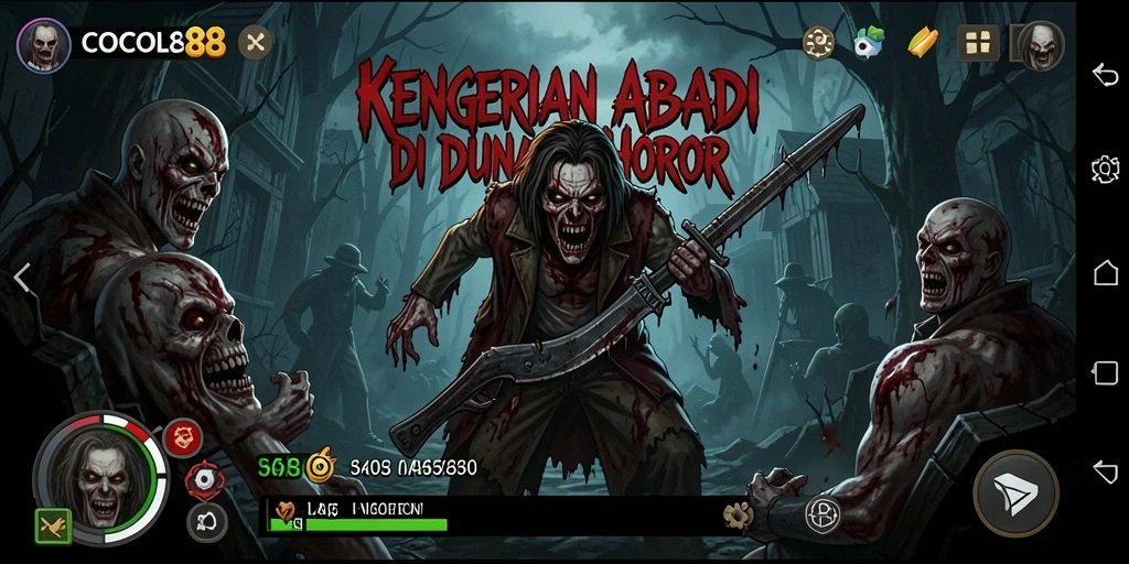 Tampilan gameplay mengerikan dengan suasana menyeramkan di COCOL88.