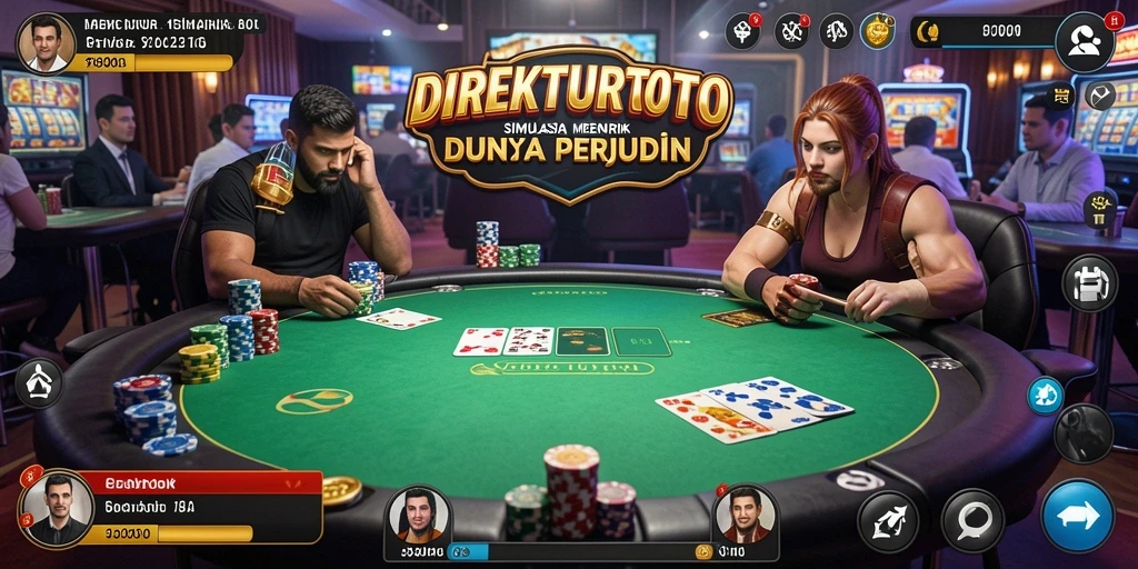 Tangkapan layar dari gameplay menarik DIREKTURTOTO yang menampilkan simulasi perjudian.