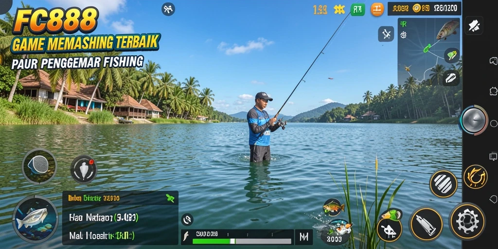 Menampilkan gameplay memancing yang seru dan realistis.