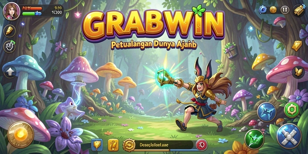 Gameplay menegangkan dalam dunia petualangan GRABWIN.