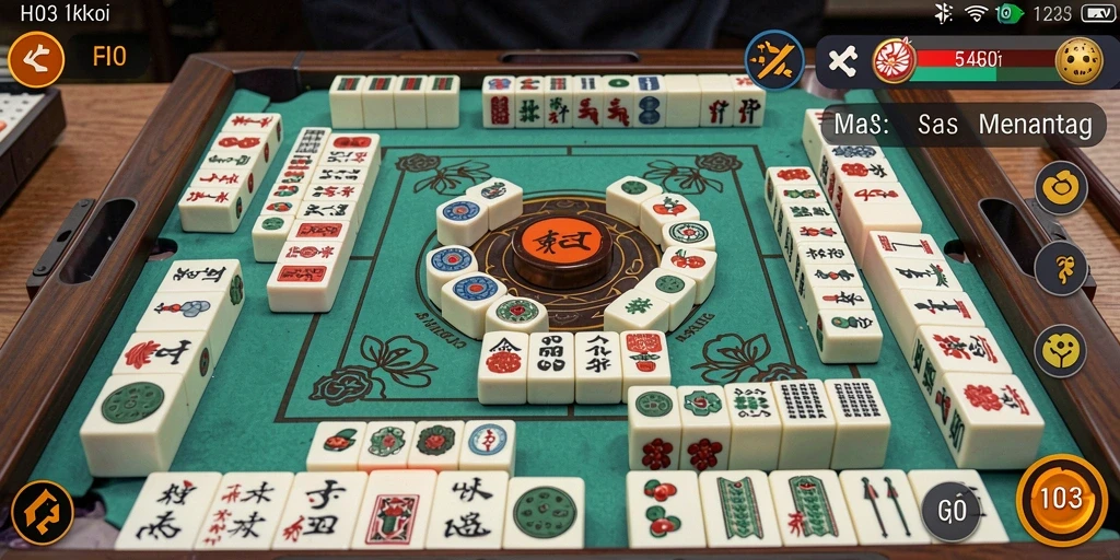 Tampilan gameplay H03 dengan ubin Mahjong yang menarik.
