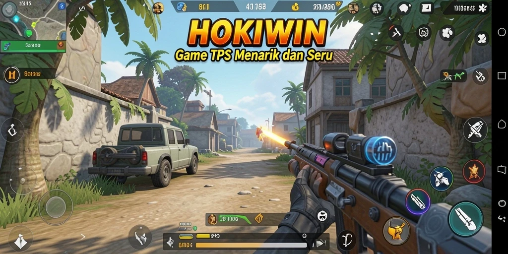 Screenshot HOKIWIN menampilkan aksi seru dalam gameplay TPS.