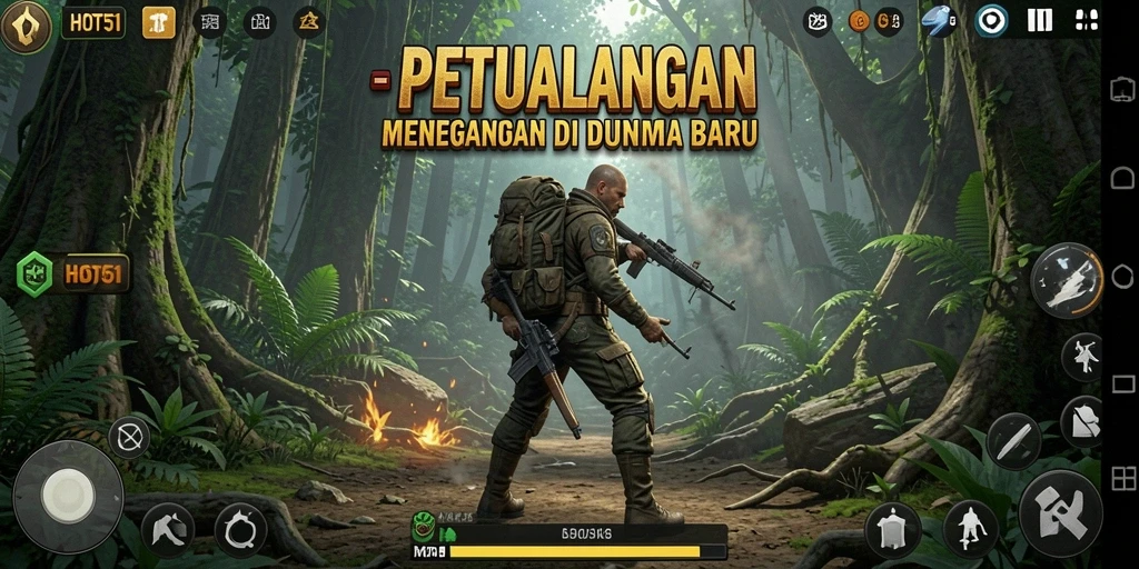 Tangkapan layar menunjukkan aksi seru dalam gameplay petualangan HOT51.