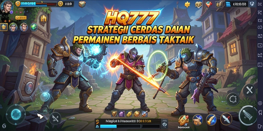 Screenshot menunjukkan pertarungan strategis yang intens di HQ777.