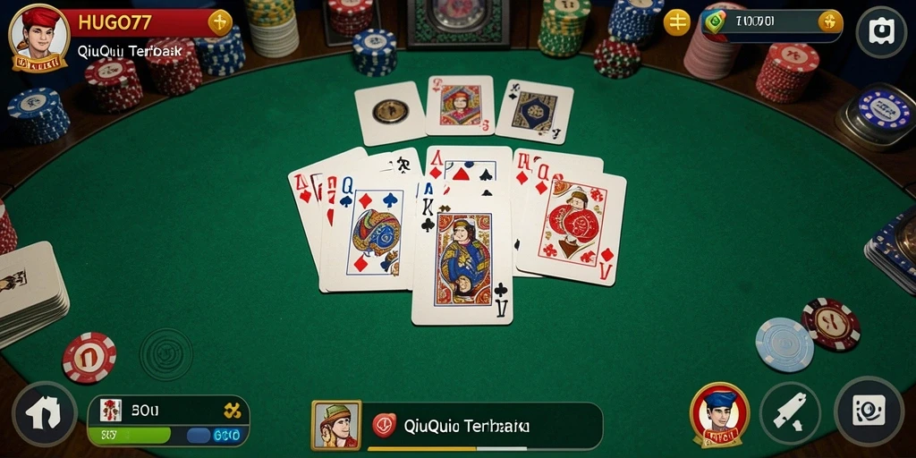 Screenshot <strong>HUGO77</strong> yang menunjukkan serunya permainan QiuQiu.