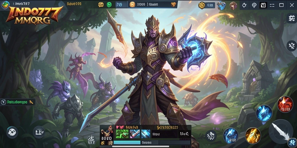 Gameplay seru di dunia petualangan INDO777 MMORPG.