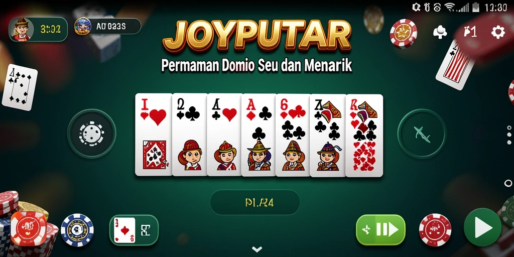 Screenshot utama JOYPUTAR menampilkan gameplay Domino yang seru.
