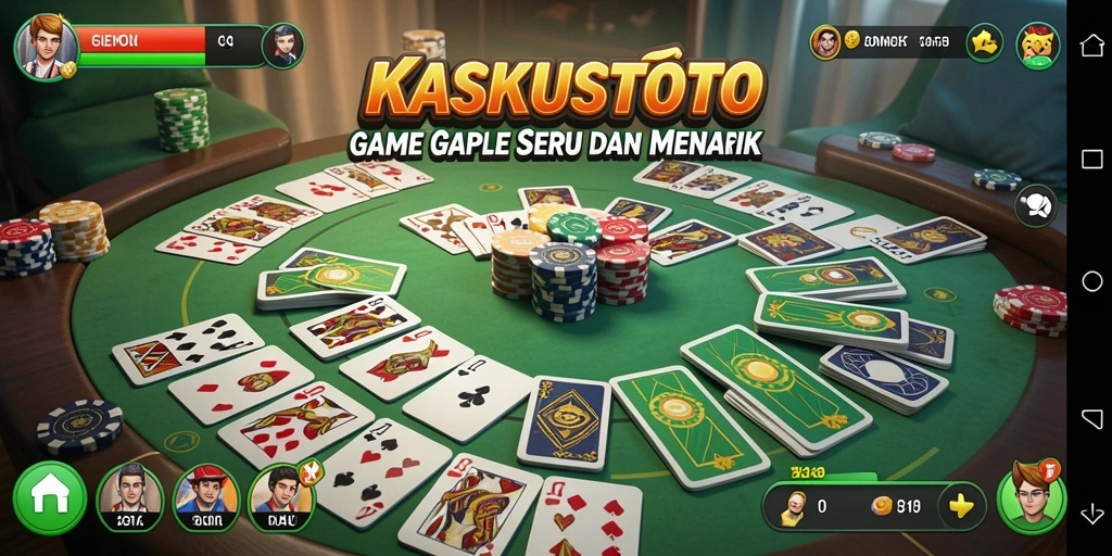Tampilan gameplay KASKUSTOTO yang menampilkan suasana seru bermain Gaple.