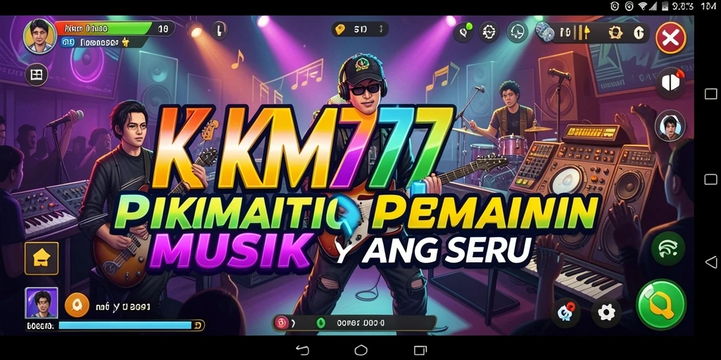 Screenshot permainan KM777 yang menampilkan gameplay musik yang seru.