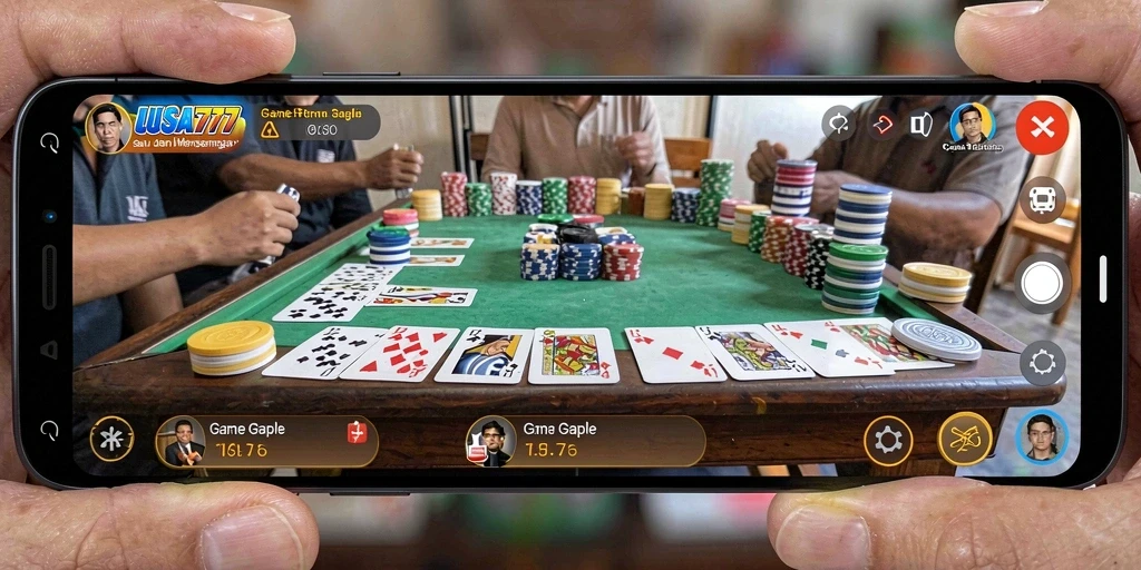 Tampilan gameplay Gaple yang menarik dan interaktif.