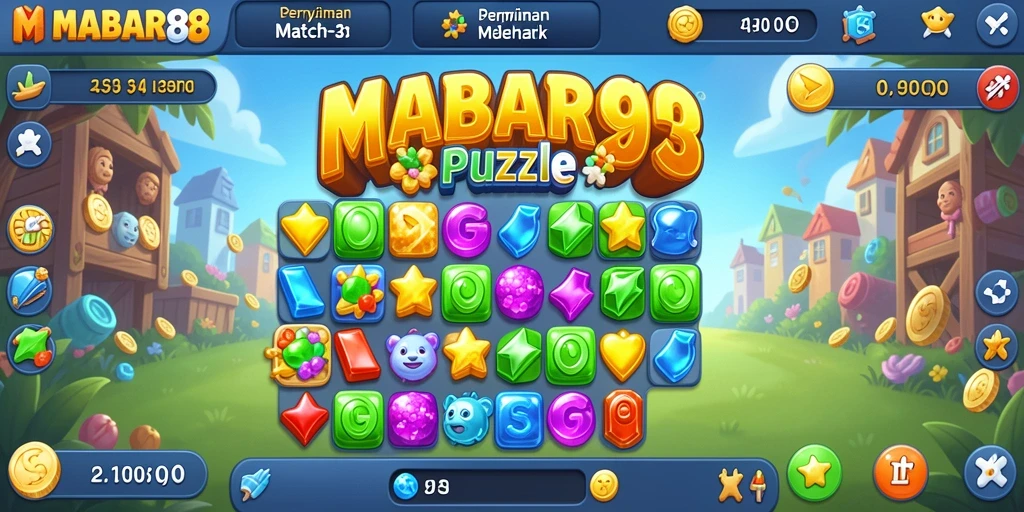 Tampilan gameplay seru dalam MABAR88 Match-3.