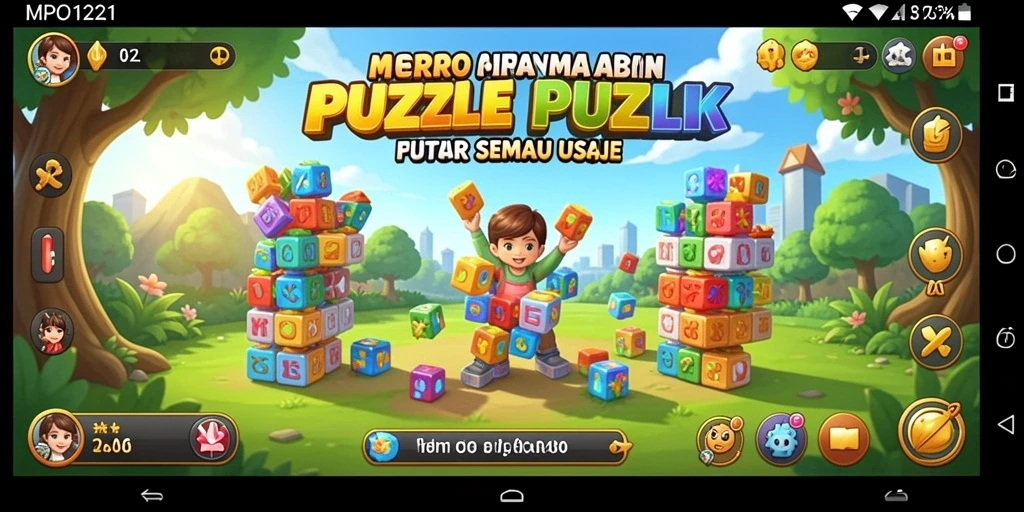 Screenshot MPO1221 menampilkan gameplay Puzzle yang seru.