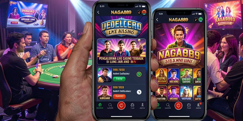 Tampilan gameplay NAGA889 dengan dealer langsung di permainan Live Casino.
