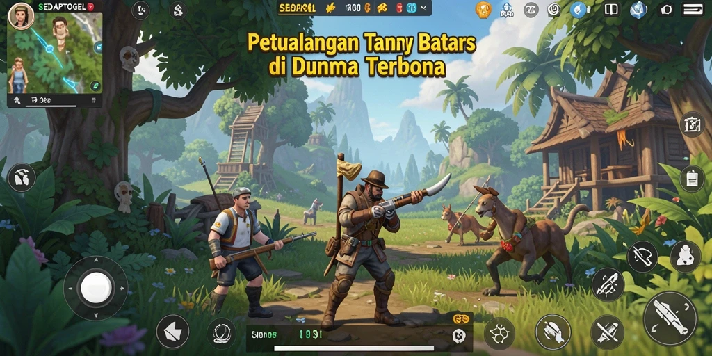 Tangkapan layar menampilkan aksi eksplorasi di dunia terbuka SEDAPTOGEL.