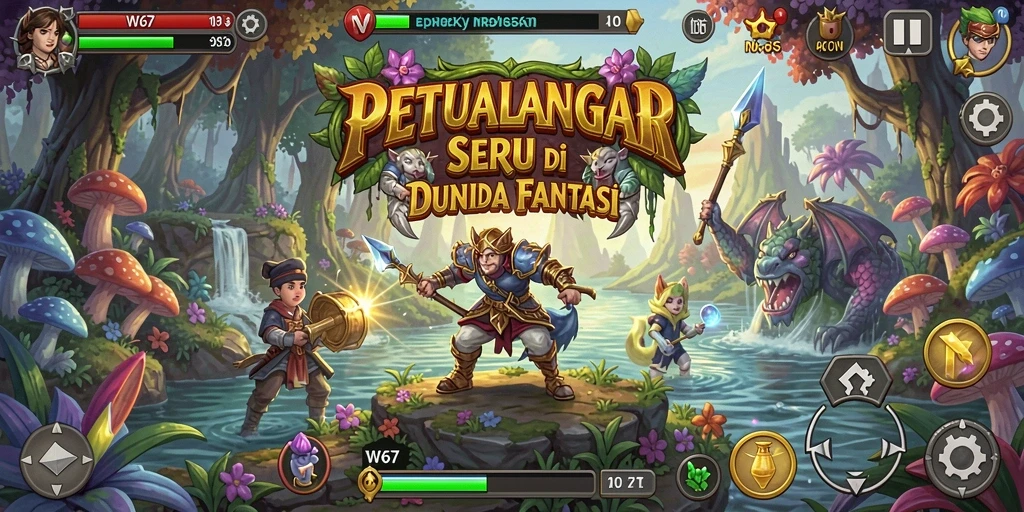 Tampilan gameplay W67 yang menakjubkan dan seru.