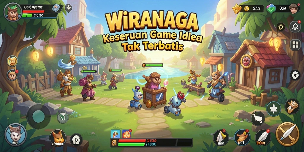 Screenshot gameplay <strong>WIRANAGA</strong> menampilkan aksi karakter mengumpulkan sumber daya.