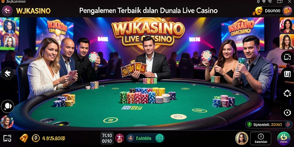 Screenshot gameplay WJKASINO yang menampilkan suasana casino langsung.
