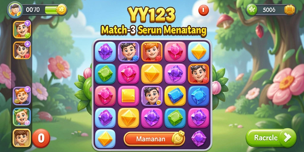 Tampilan gameplay YY123 yang mengasyikkan dalam genre Match-3.